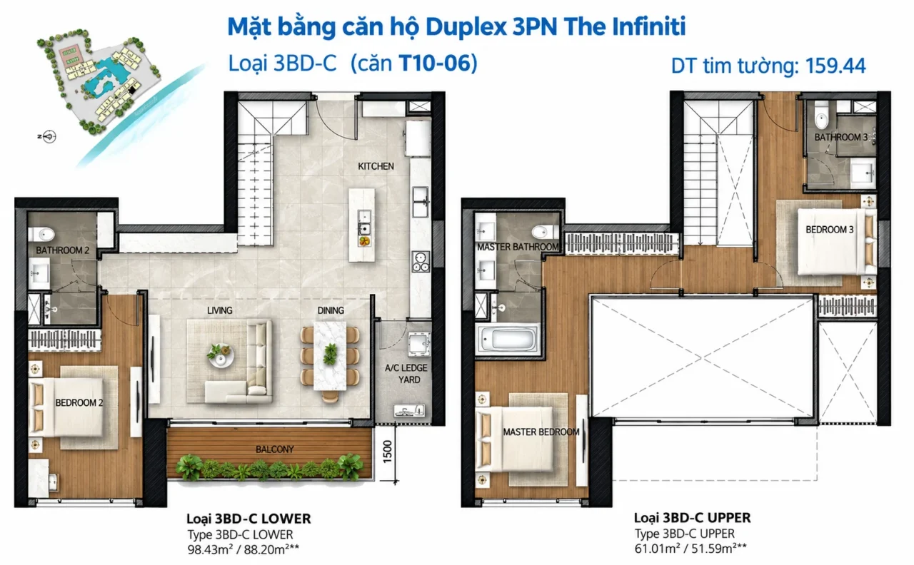 Mặt Bằng The Infiniti Riviera Point Quận 7 – Layout T9, T10, T11, T12 19 Kiểu nhà Tháp T10 Infiniti Quận 7