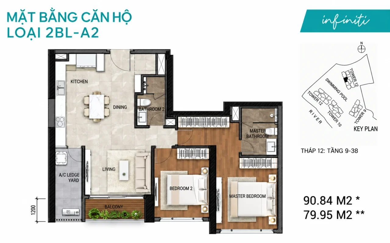 Mặt Bằng The Infiniti Riviera Point Quận 7 – Layout T9, T10, T11, T12 37 Kiểu nhà Tháp T12 Infiniti Quận 7